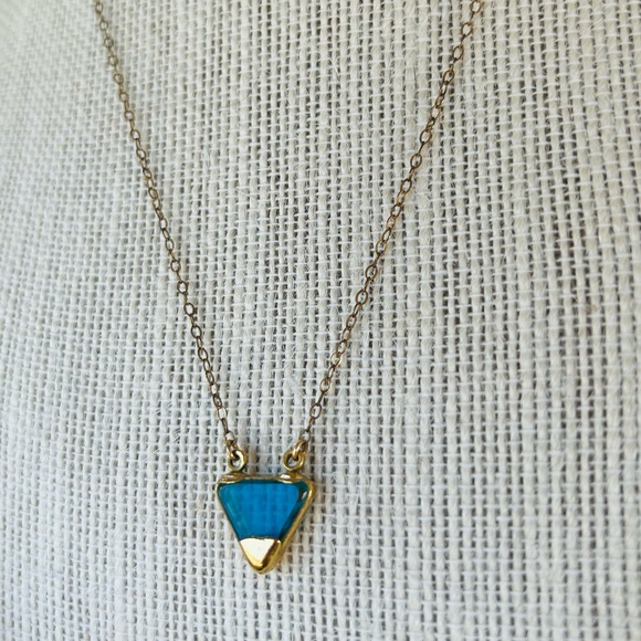 Beautiful Gold Dipped Triangle Necklace - Picture 1 of 3